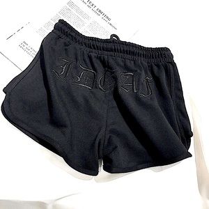 Black IDGAF🖕🏼embroidered shorts